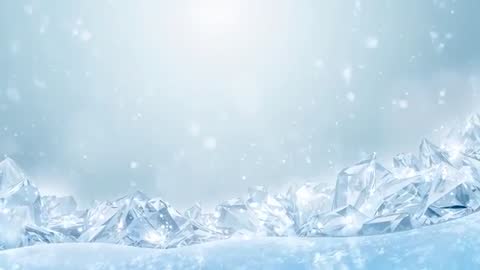 Glittering Crystal Ridge Catching Soft Light While Snowflakes Drift in Arctic Winter