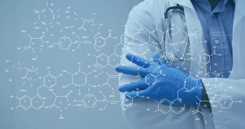 Innovative Science with Healthcare Professional and Molecular Structures