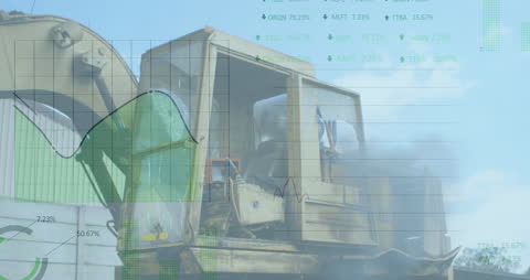 Digital Data Overlay with Machinery at Rubbish Dump