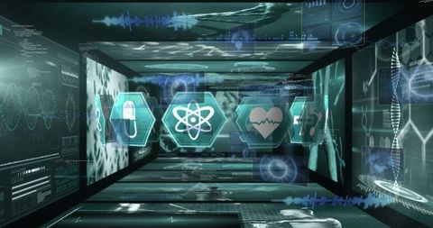 futuristic data processing interface in tech infographic - Download Free Stock Images Pikwizard.com
