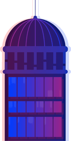 transparent birdcage with neon gradient and red blue shadows - Download Free Stock Videos Pikwizard.com