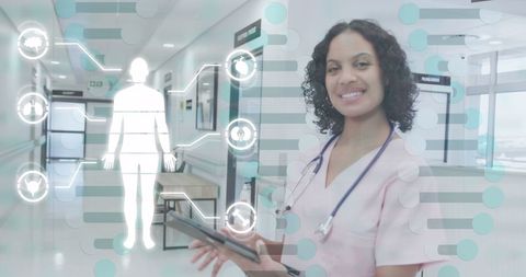 Female Doctor Using Digital Medical Analytics Tech in Hospital - Download Free Stock Images Pikwizard.com