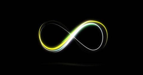 Neon Infinity Symbol with Lit-Arrows