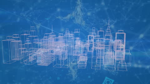 Futuristic Digital City Network Visualization