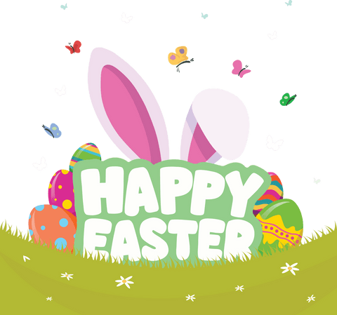 Transparent Easter Design with Eggs and Bunny Ears - Download Free Stock Videos Pikwizard.com