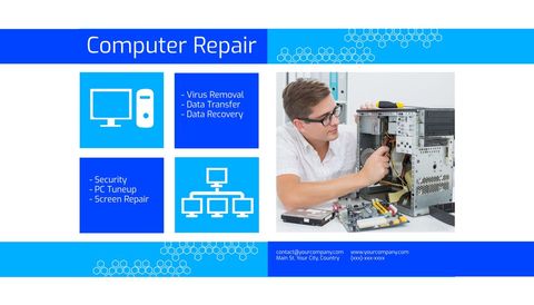 Professional Computer Repair Services Promotion Banner Design - Download Free Stock Templates Pikwizard.com