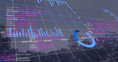 Modern Financial Data Processing Over Landscape Illustration - Download Free Stock Images Pikwizard.com