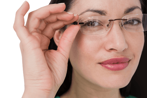 elegant brunette adjusting transparent crystalline glasses - Download Free Stock Videos Pikwizard.com