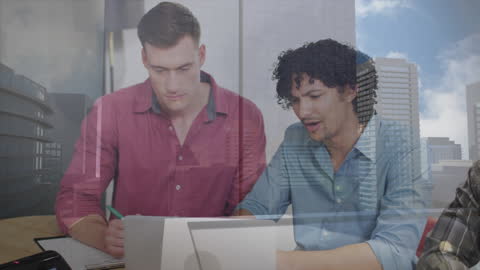 Multiethnic Business Colleagues Collaborating in Modern Office