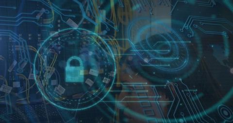 Futuristic Cybersecurity with Digital Circuitry Background - Download Free Stock Images Pikwizard.com