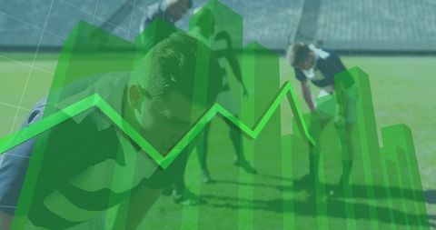 Rugby Team and Financial Graph Rising Together - Download Free Stock Images Pikwizard.com