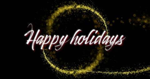 Festive Happy Holidays Text with Glowing Light Effects