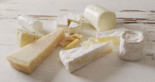 Assorted Artisan Cheese Selection on Rustic Surface - Download Free Stock Images Pikwizard.com