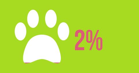 Vibrant Paw Symbol with Percentage Sign on Lime Green Background - Download Free Stock Images Pikwizard.com