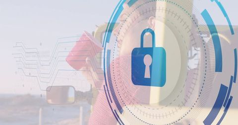 Digital security concept with nature and innovation