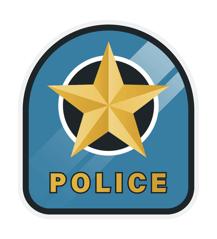 Transparent Police Badge Icon with Gold Star on Blue Background - Download Free Stock Videos Pikwizard.com