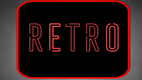 Retro Neon Text with Red Outline on Dark Background