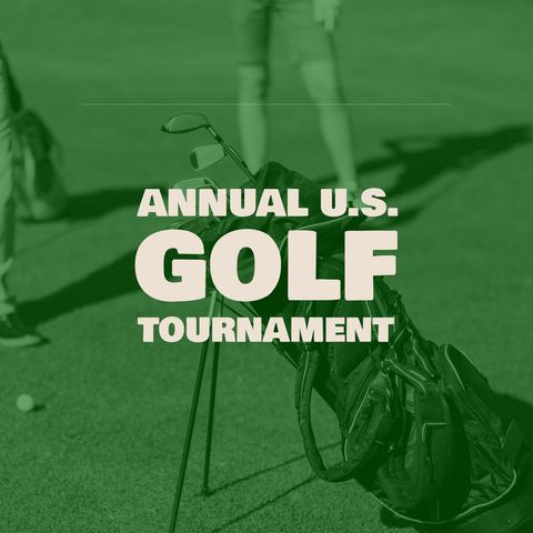 Annual U.S. Golf Tournament Concept with Player and Green