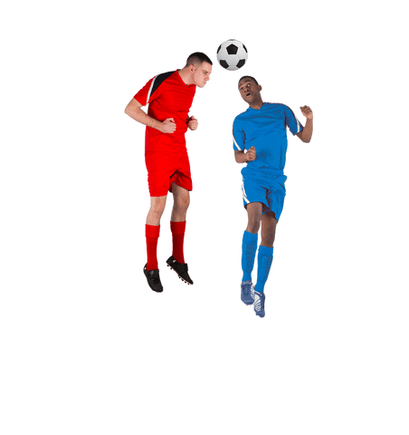 transparent football action with two players competing for ball - Download Free Stock Videos Pikwizard.com