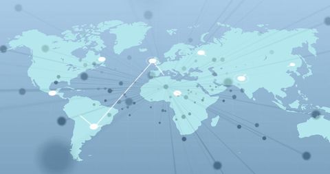 Global Connections on Digital World Map for Technology Concept - Download Free Stock Images Pikwizard.com