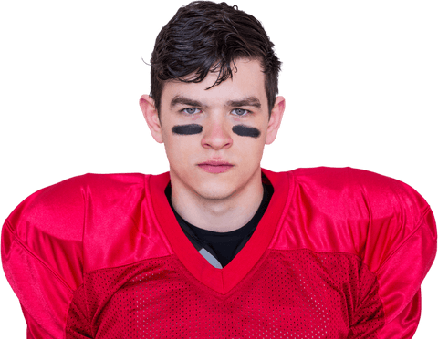 transparent serious american football player wearing red uniform - Download Free Stock Videos Pikwizard.com