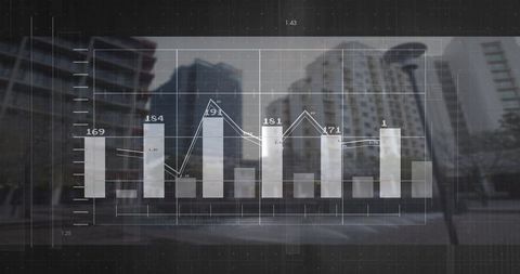 City road intersecting data with semi-transparent bar and line graphs
