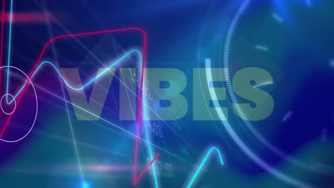 Futuristic Tech Abstract with Vibes Text and Data Visualization