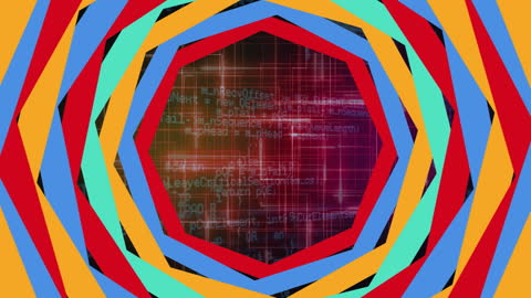 Pulsating Animation of Colorful Geometric Space