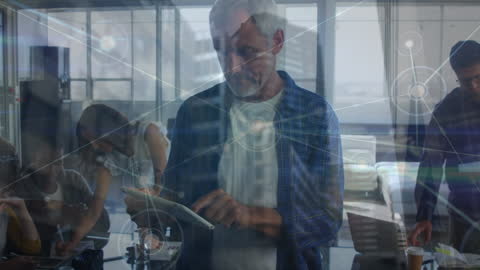 Digital Connections Concept with Busy Professional Team