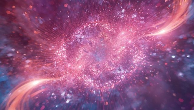 Vibrant celestial energy vortex with cosmic sparks