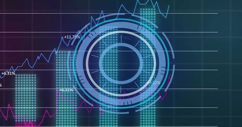 Digital Financial Data Processing Abstract Concept
