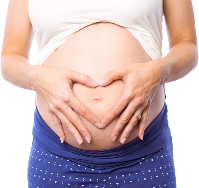 Pregnant Woman Forming Heart Shape with Hands on Belly with Transparent Background - Download Free Stock Videos Pikwizard.com