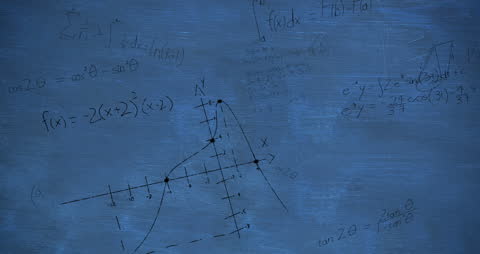 Mathematical Equations on Gradient Blue Background