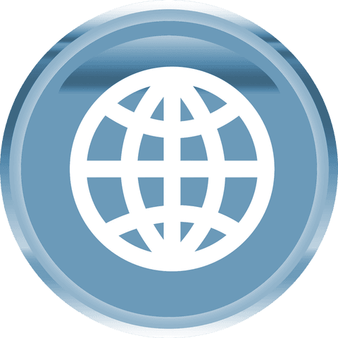 transparent globe symbol on blue button, digital network icon - Download Free Stock Videos Pikwizard.com