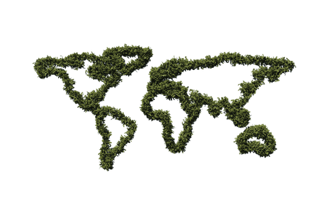 transparent world map formed by green grass illustrating global ecology - Download Free Stock Videos Pikwizard.com