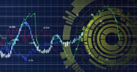Digital Data Processing with Futuristic Graphs and Interface - Download Free Stock Images Pikwizard.com