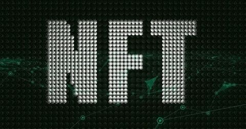 digital nft letters on futuristic blockchain network - Download Free Stock Images Pikwizard.com