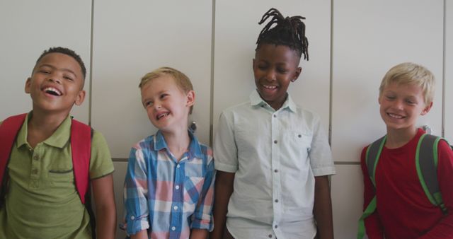 Diverse Group of Schoolchildren Smiling and Laughing Together - Download Free Stock Images Pikwizard.com