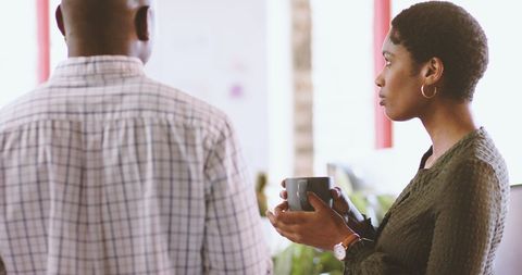 Casual Office Discussion Between Colleagues