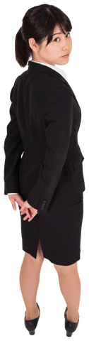 Transparent Asian Businesswoman in Formal Suit