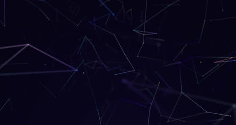 Dynamic Plexus Network Connections on Dark Background