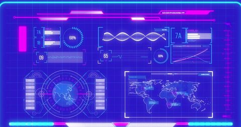 Futuristic Digital Interface with Global Data Display - Download Free Stock Images Pikwizard.com