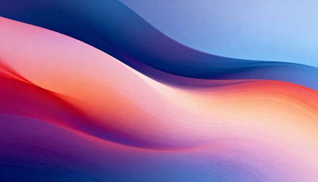 Flowing multicolor wave abstract background sweeping ribbons soft gradient curves