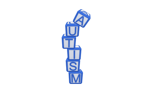 Autism Text on Stacked Blue Cubes with Transparent Background - Download Free Stock Videos Pikwizard.com