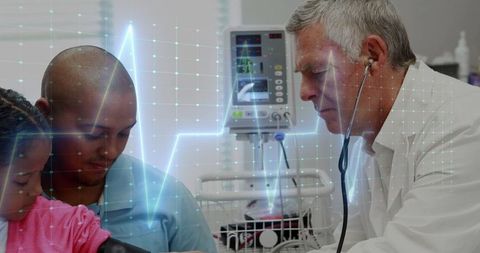 Senior Doctor Examining Patient in Modern Clinic Setting