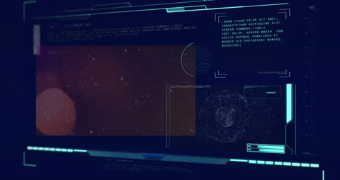 Futuristic Digital Interface Data Processing Animation