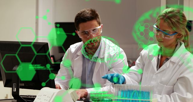 Two Scientists Analyzing Data in High Tech Laboratory - Download Free Stock Photos Pikwizard.com