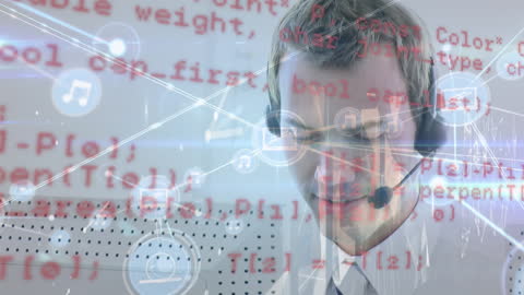 Business Professional Portrayed in Innovative Coding Universe