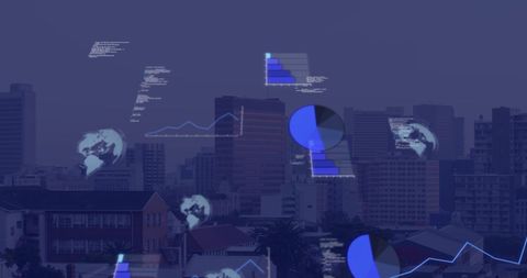 Global Digital Data Overlay in Urban Cityscape Concept - Download Free Stock Images Pikwizard.com
