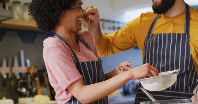 Couple Enjoying Baking Together in Kitchen - Download Free Stock Images Pikwizard.com